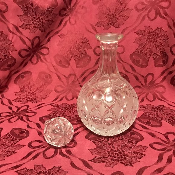 Vintage Nachtmann 11” Round Crystal Glass Decanter Anglia Frosted Etch Pattern - Picture 3 of 7